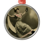 Toast of Champagne on a Crescent Moon Christmas Ornaments