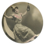 Toast of Champagne on a Crescent Moon Plates