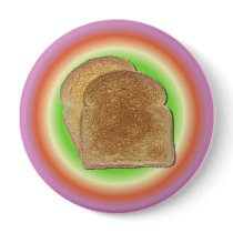 Toast On A Plate Button by postcardsfromtheedge Toast On A Plate Button
