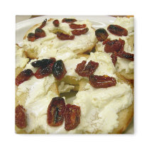 Toasted bagel with goat cheese magnets by JeanC_PurpleDucky Toasted bagel with goat cheese magnets