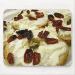 Toasted bagel with goat cheese mouse mats