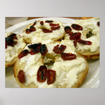 Toasted bagel with goat cheese print
