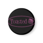 TOASTED Retro Toaster - Black & Pink magnets