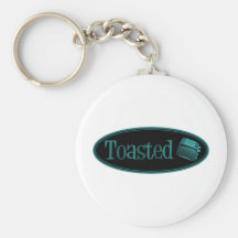TOASTED Retro Toaster - Black & Turquoise Keychain