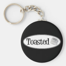 TOASTED Retro Toaster - Black & White Keychain