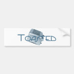 Toasted - Retro Toaster - Blue Bumper Stickers