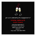 Toasting Glasses Engagement Party Invitation