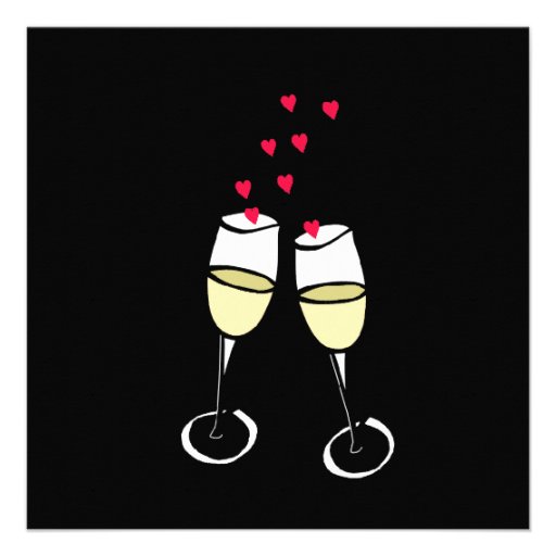 Toasting Glasses Engagement Party Invitation