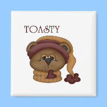 Toasty Bear with scarf magnets