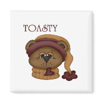 Toasty Bear with scarf magnets by robynsnest Toasty Bear with scarf magnets