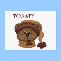 Toasty Bear with scarf postcards