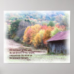 Tobacco Barn Fall Foliage Inspirational Quote Post Posters