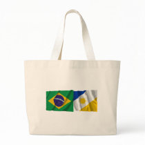 Tocantins & Brazil Waving Flags Canvas Bag