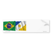 Tocantins & Brazil Waving Flags Bumper Sticker