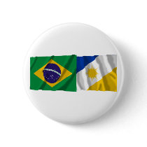 Tocantins & Brazil Waving Flags Button
