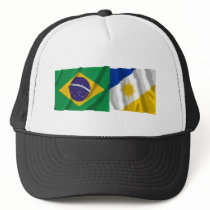 Tocantins & Brazil Waving Flags Trucker Hats