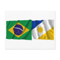 Tocantins & Brazil Waving Flags postcards