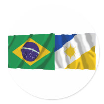 Tocantins & Brazil Waving Flags stickers