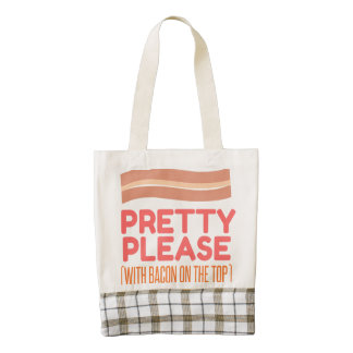 Tocino en el top bolsa tote zazzle HEART