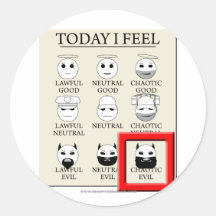 Today I Feel Chaotic Evil Stickers