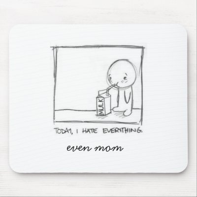 Today i hate everything, mouse mats by sunaina89