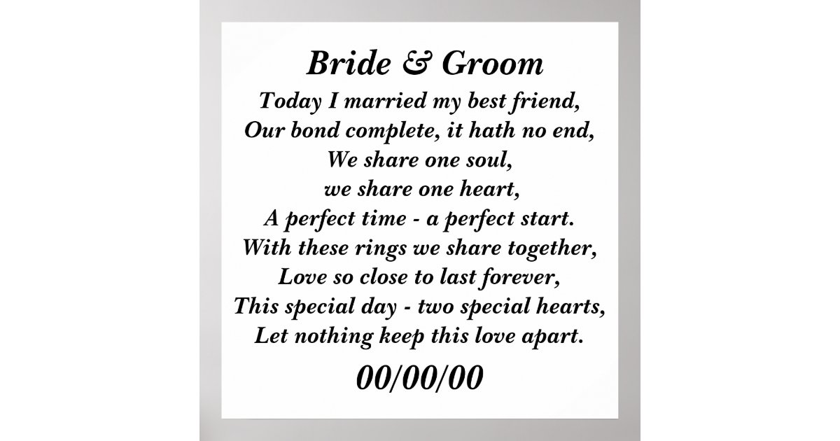 I Married My Best Friend To Shut My Parents Up Today I married my best friend customize it! Poster | Zazzle