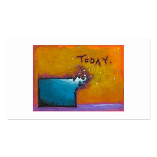 Today unique colorful expressive tiny art painting business card (front side)