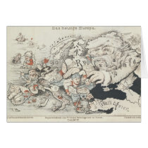 Today's Europe', 1887 Greeting Card