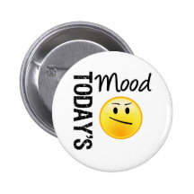 Today's Mood Emoticon Annoyed Pinback Buttons