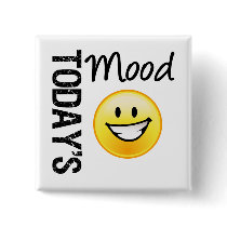 Today's Mood Emoticon Bright Smile buttons