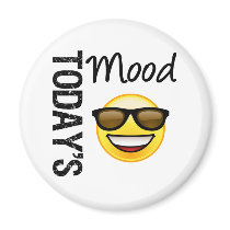 Today's Mood Emoticon Cool with Shades Refrigerator Magnets
