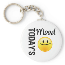 Today's Mood Emoticon Satisified Keychain