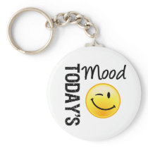 Today's Mood Emoticon Winking Key Chains