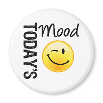 Today's Mood Emoticon Winking Magnet