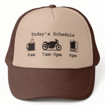 Today's schedule - Coffee, 2wheels, & beer hat