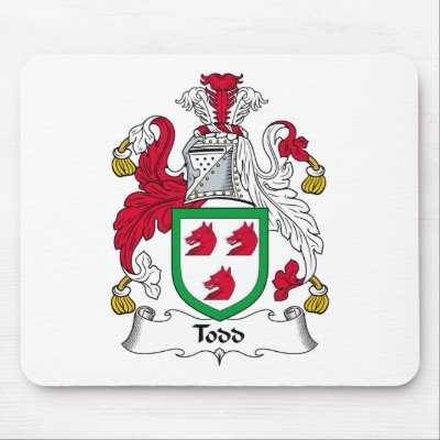 Todd Family Crest Mouse Mats by coatsofarms