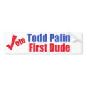 Todd Palin First Dude Bumper Sticker bumper stickers