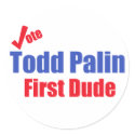 Todd Palin First Dude Sticker