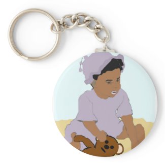 Toddler and Teddy Keychain keychain