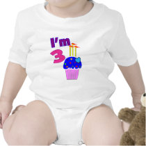 Toddler Birthday "I'm 3"---Adorable Cupcake Design t-shirts