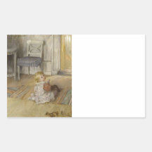 Toddler in a Pinafore Rectangle Sticker