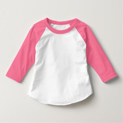 Toddler Neon Pink and White 3/4 Sleeve Raglan T Shirt