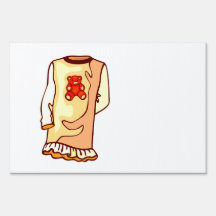 Toddler nighgown with teddy bear lawn signs