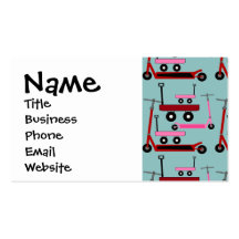 Toddler Transportation Red Pink Scooters Wagons Business Card Templates