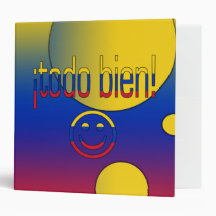 ¡Todo Bien! Venezuela Flag Colors Pop Art Vinyl Binder