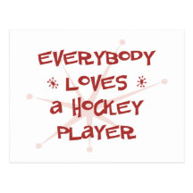 Todos ama a un jugador de hockey tarjeta postal