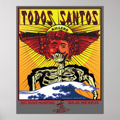 TODOS SANTOS BAJA MEXICO SURFBREAK SURFING POSTER Zazzle