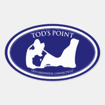 Tod's Point Oval Sticker stickers
