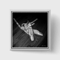 'Toe Shoes' Square Pin (B&W) buttons
