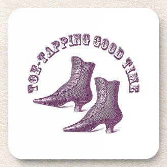 Toe-Tapping Good Time Dancing Victorian Boots Beverage Coaster